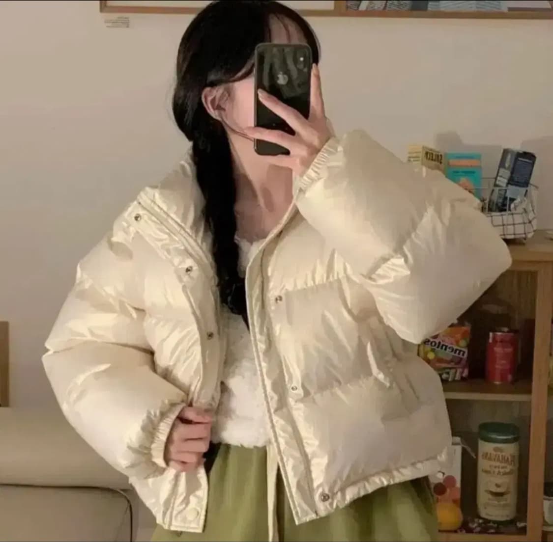 미니포에 버터 글로시 패딩 MINIPOE 숏패딩 프리사이즈 상품이미지2