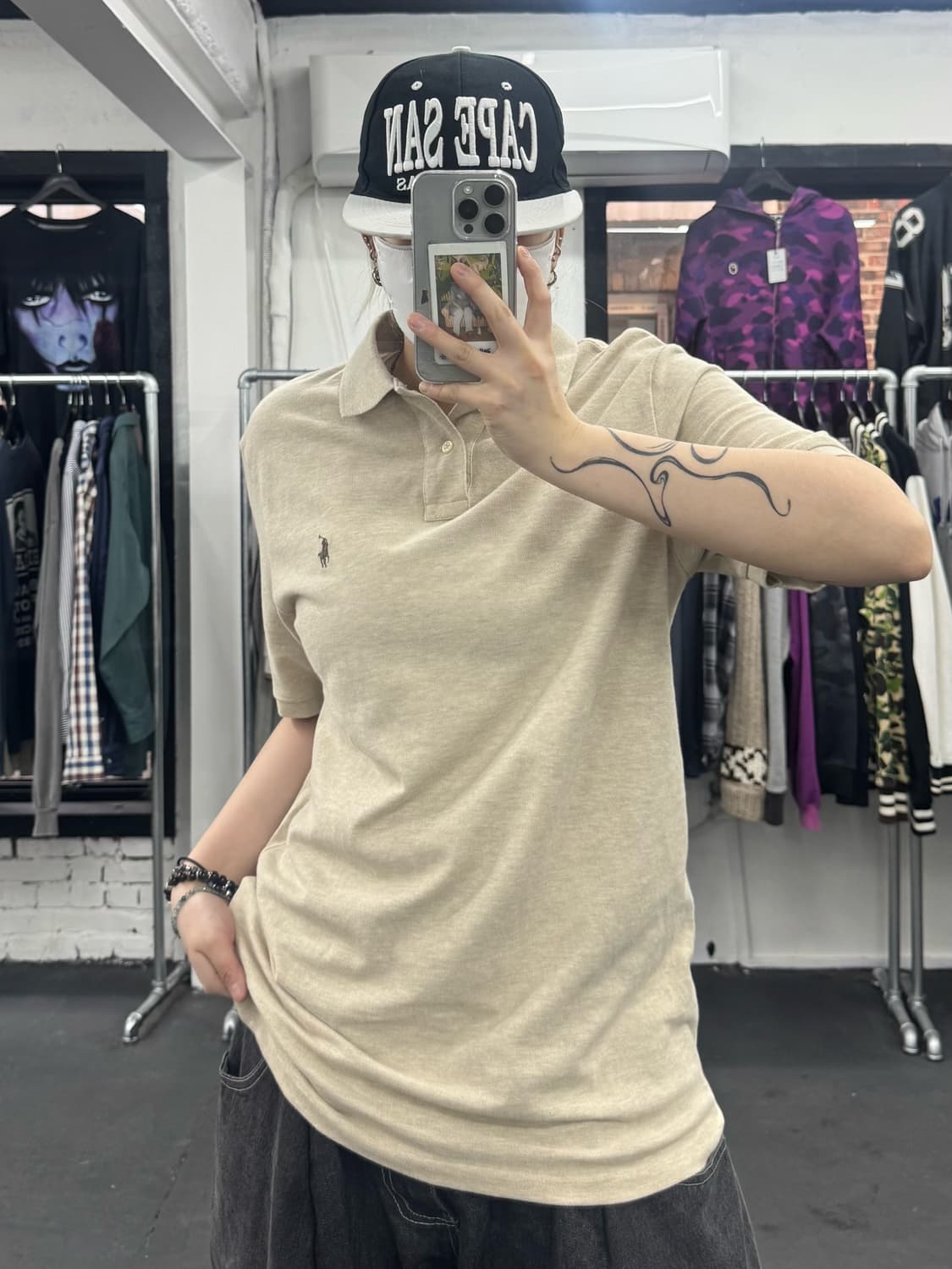 폴로 랄프로렌 베이지 카라 티셔츠 상품이미지2