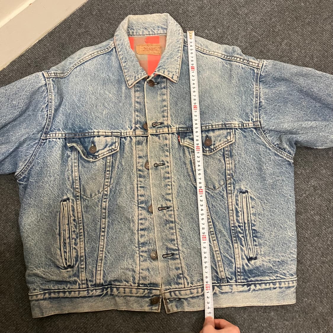 N16 90s usa 리바이스 플란넬 안감 데님 청자켓 70417 상품이미지7