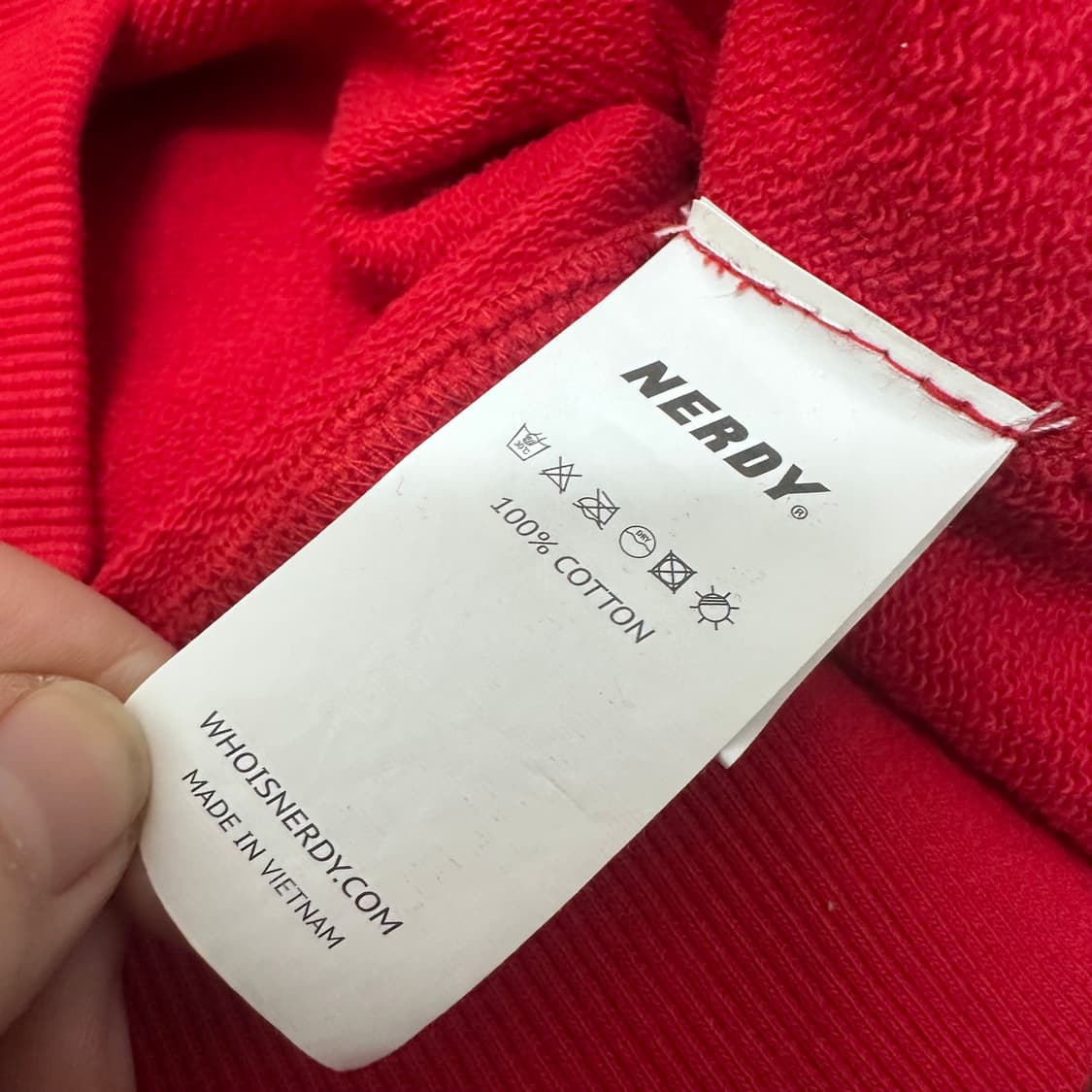 NERDY 널디 후드티셔츠 레드 L 상품이미지8