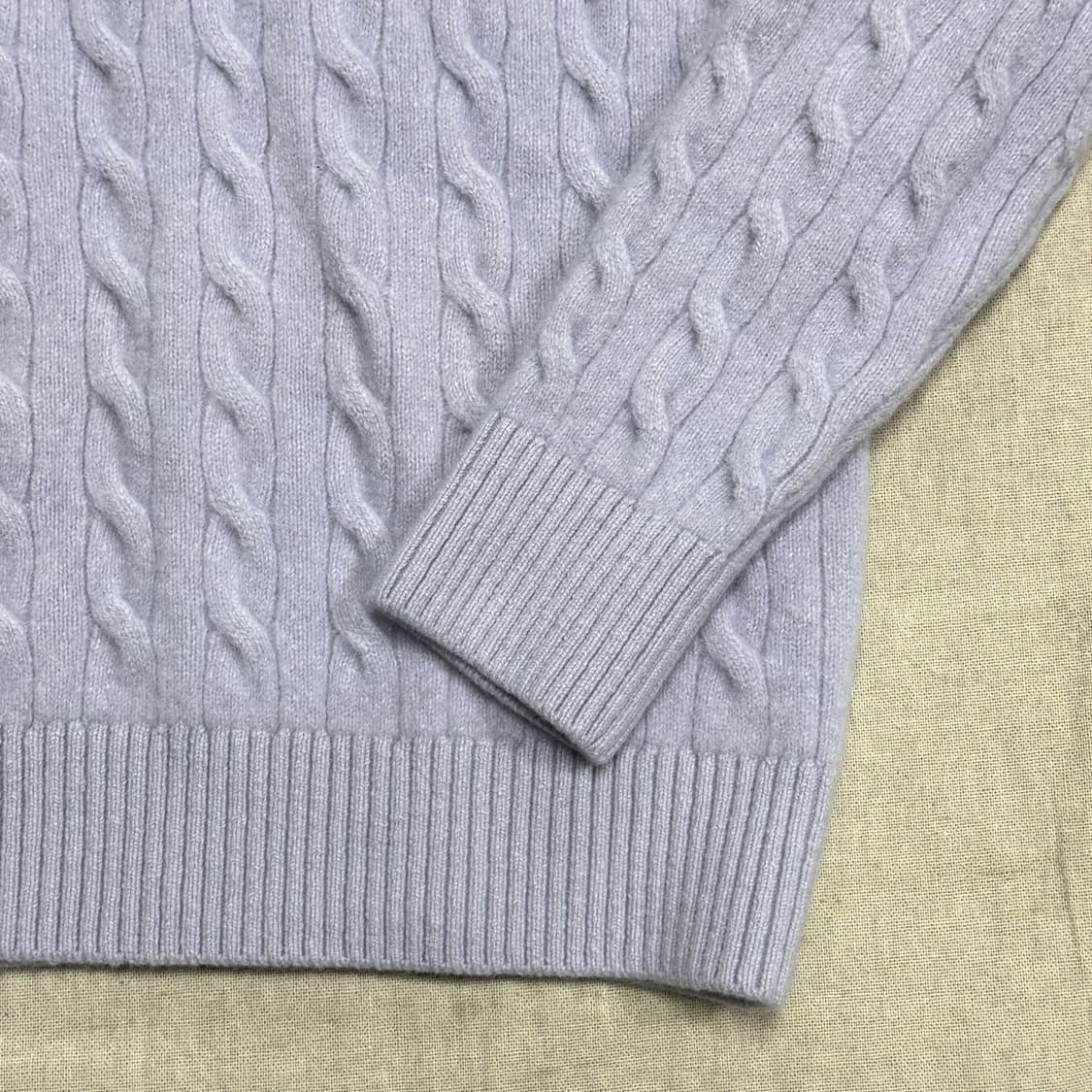 라코스테 캐시미어 라벤더 케이블 니트 S 상품이미지3