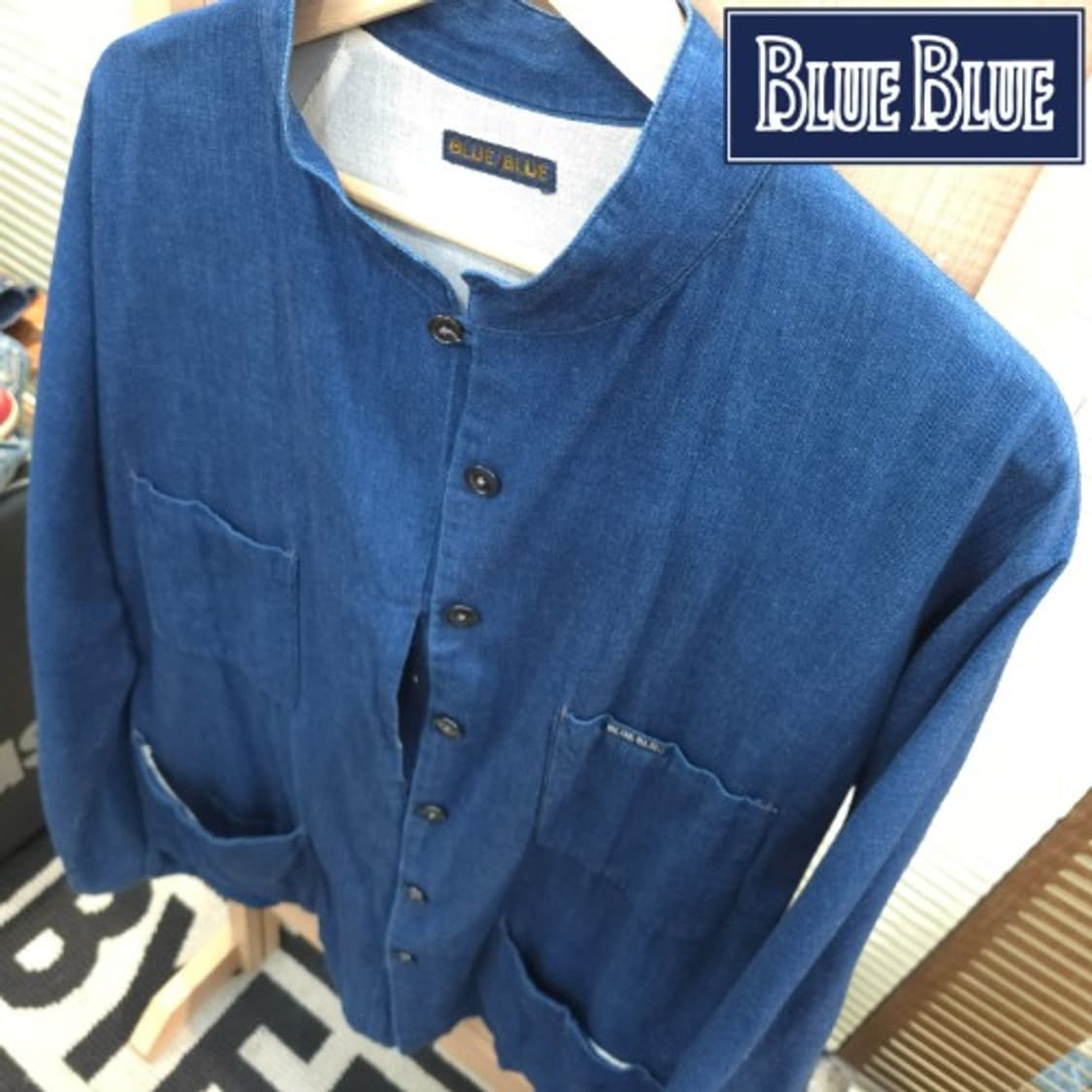 BLUE BLUE 인디고 스탠드칼라 4포켓 셔츠 자켓 상품이미지1