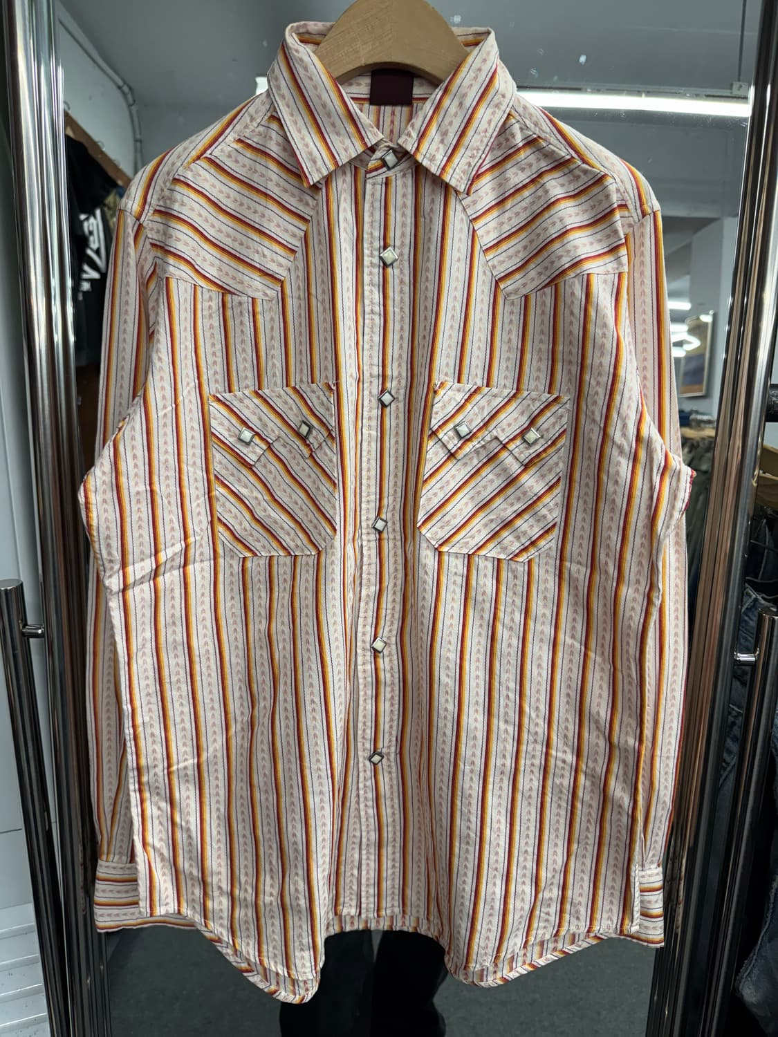 japanese vintage 패턴 CRE.BAR 웨스턴 스트라이프 셔츠 상품이미지1