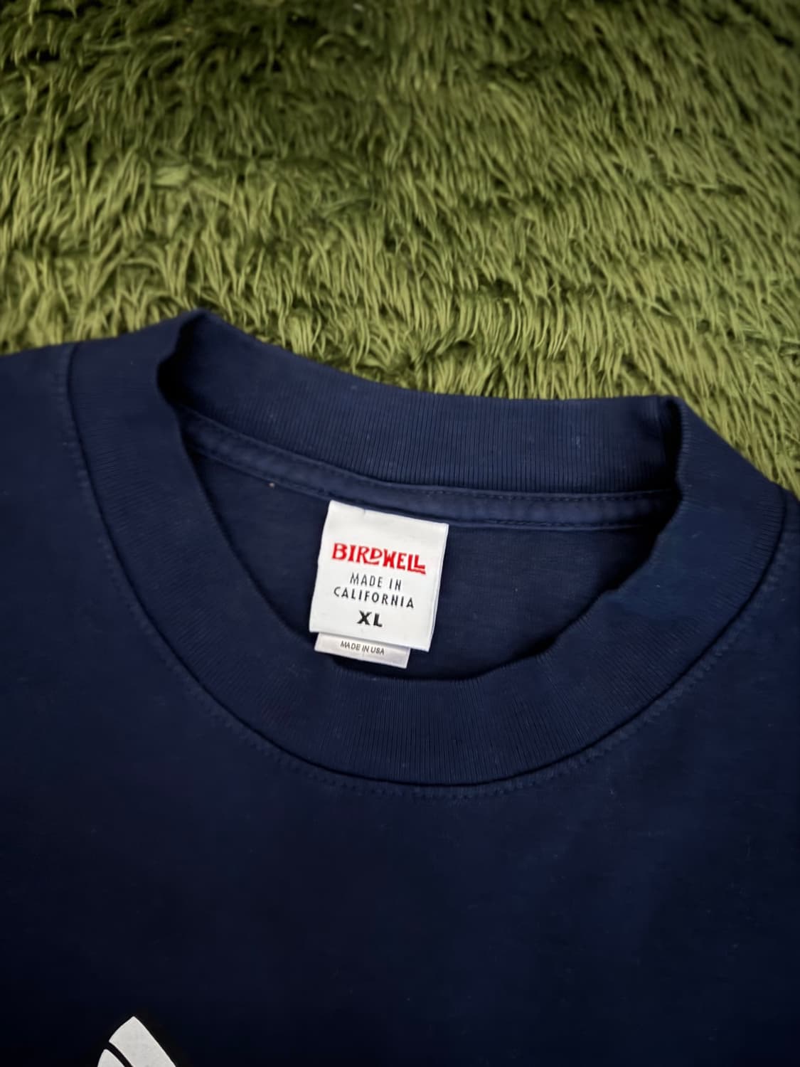 [XL] WHR X BIRDWELL 콜라보 로고 프린트 티셔츠 네이비 상품이미지3