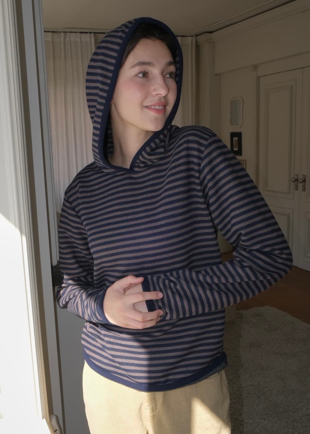 페스토 윈터 스트라이프 후디드 탑 나이트레이크 상품이미지2