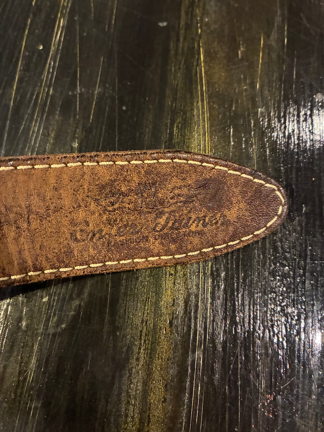 28-34) 웨스턴 버클 스터드 레더 벨트 브라운 상품이미지5