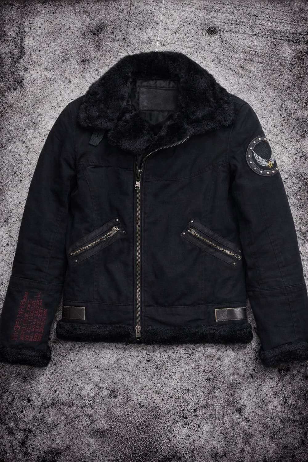 MIDAS B-3 숏기장 블랙 퍼 무스탕 상품이미지1