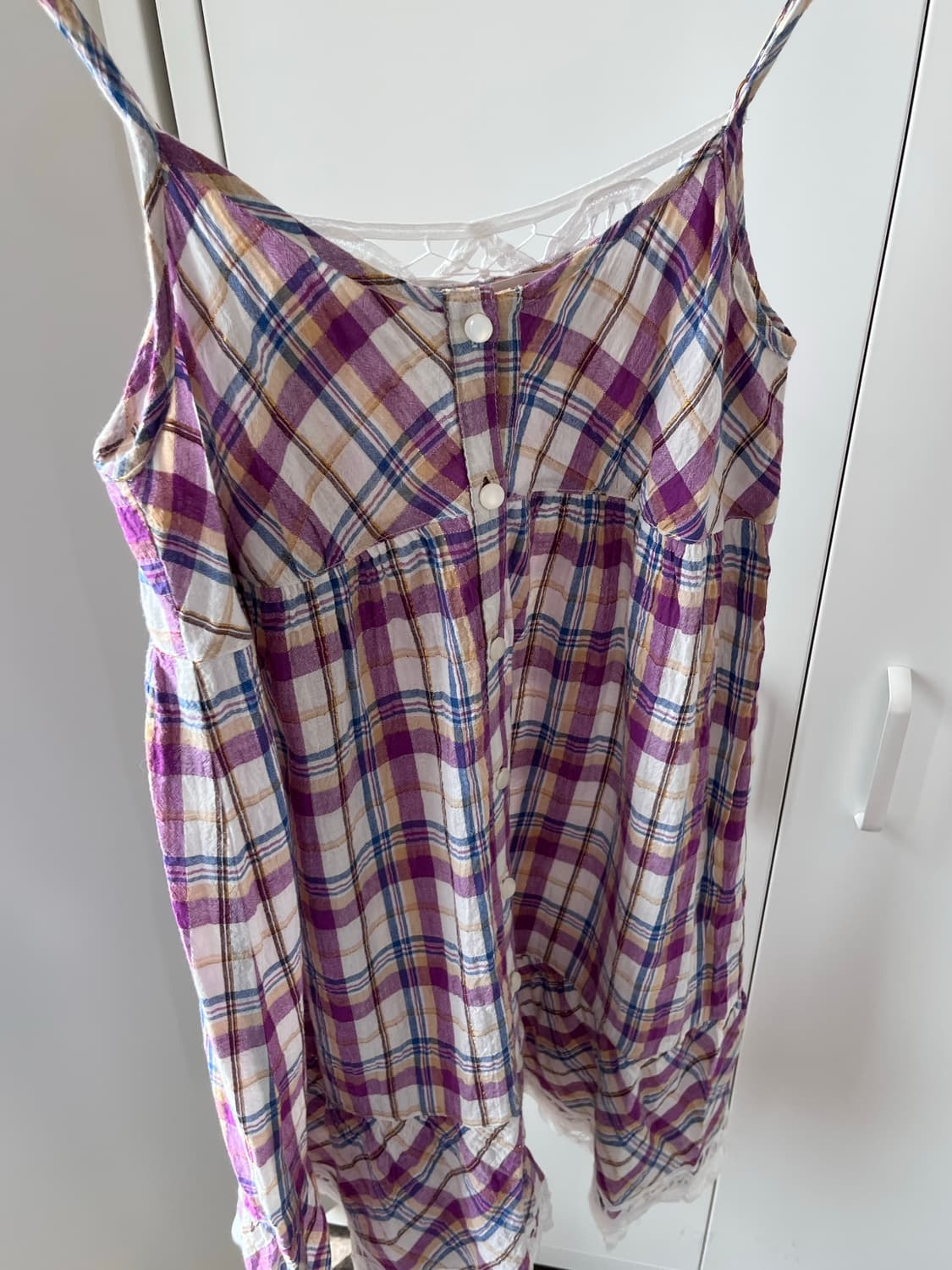 Abc une face 하구미 체크 레이스 뷔스티에 원피스 상품이미지10