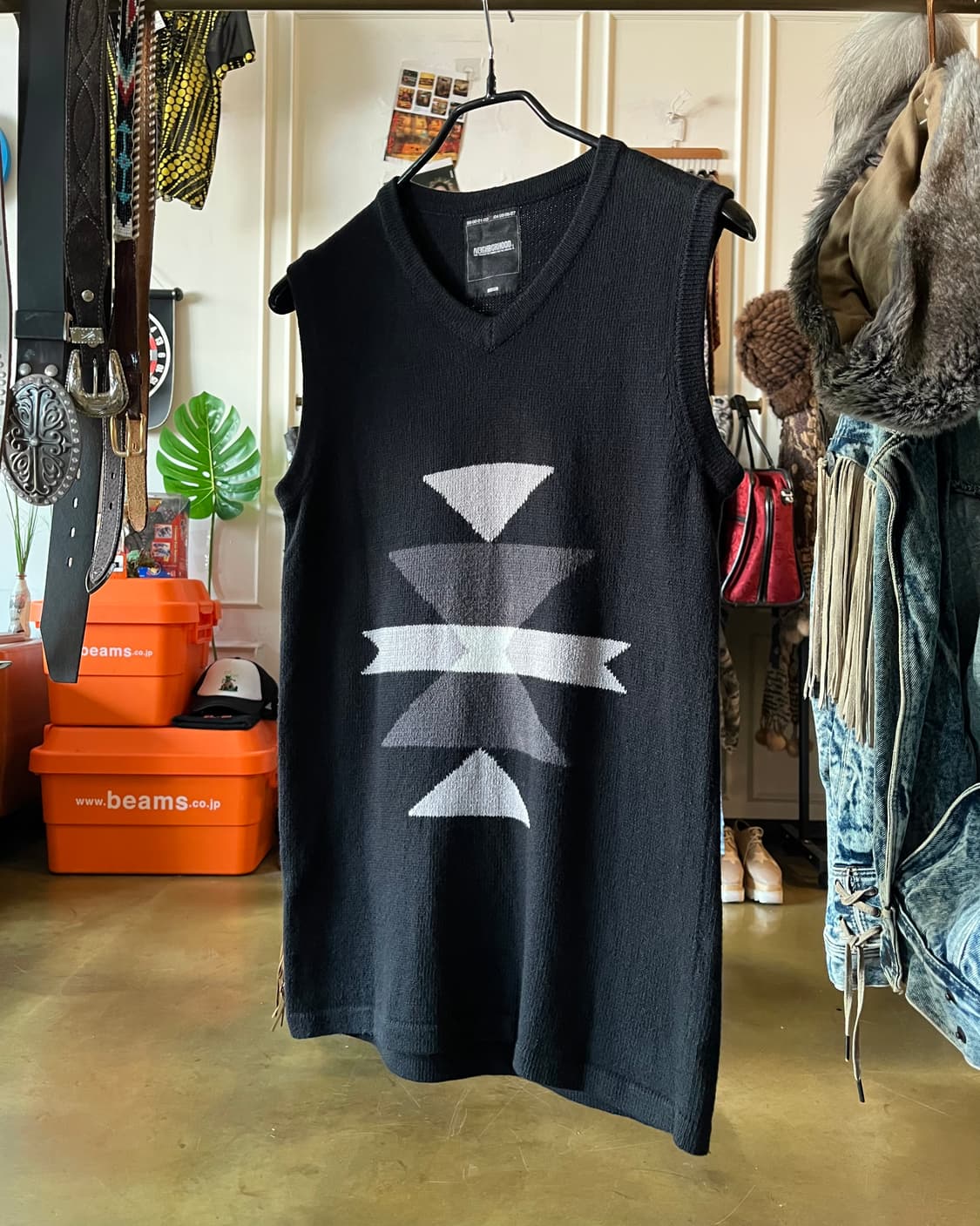 NEIGHBORHOOD 03ss Navajo Black Knit Vest 상품이미지3