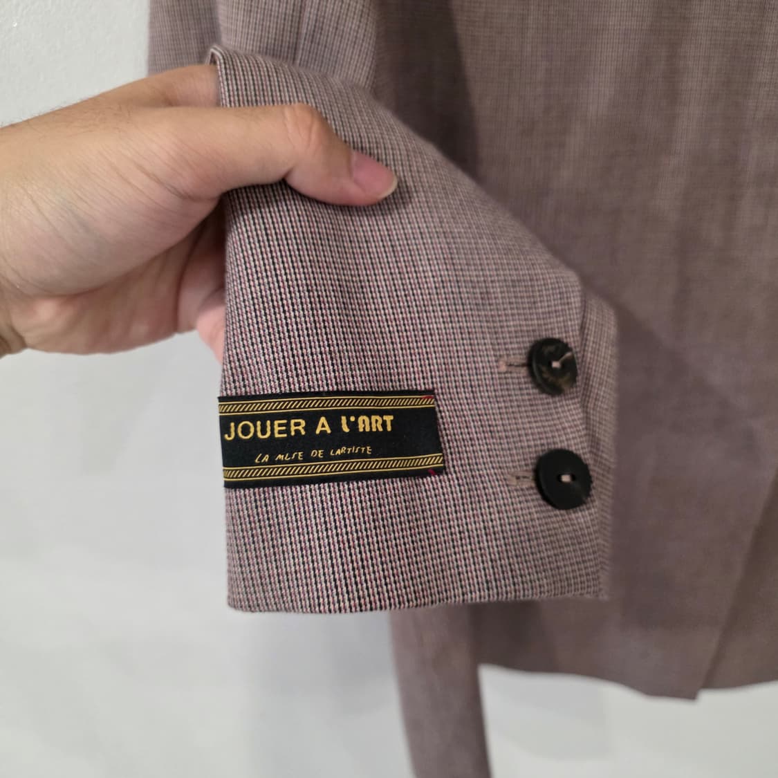 한섬 SJSJ 더블 버튼 체크 자켓 76-90-155 상품이미지4