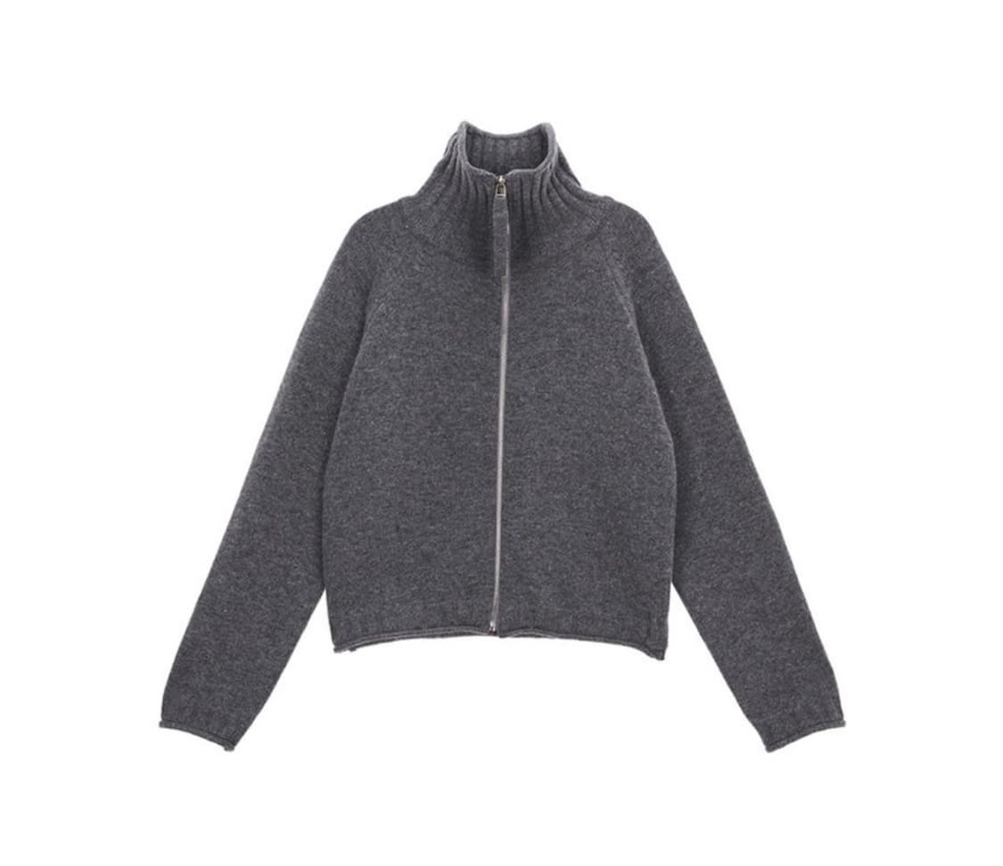 마뗑킴 스펠 포인트 니트 집업 그레이 상품이미지1