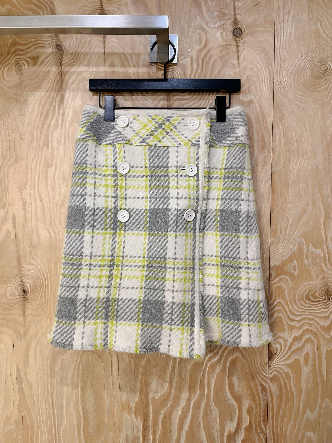 꾸레쥬 체크 랩 스커트 상품이미지2