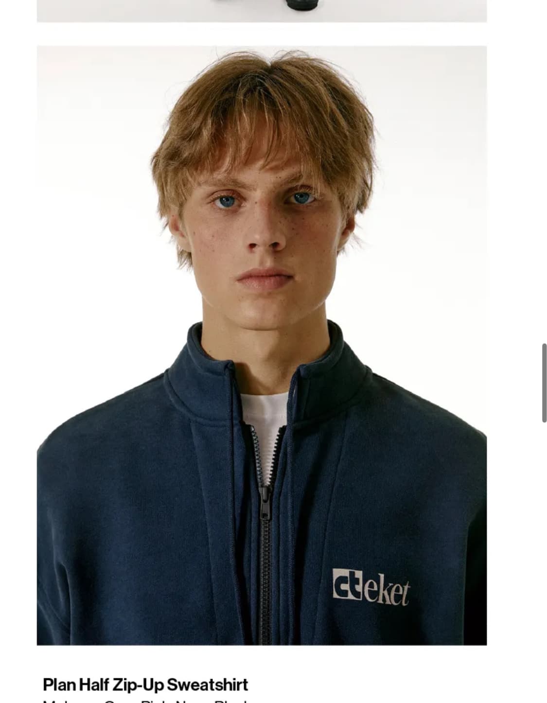 테켓 하프 집업 스웻 네이비 상품이미지1