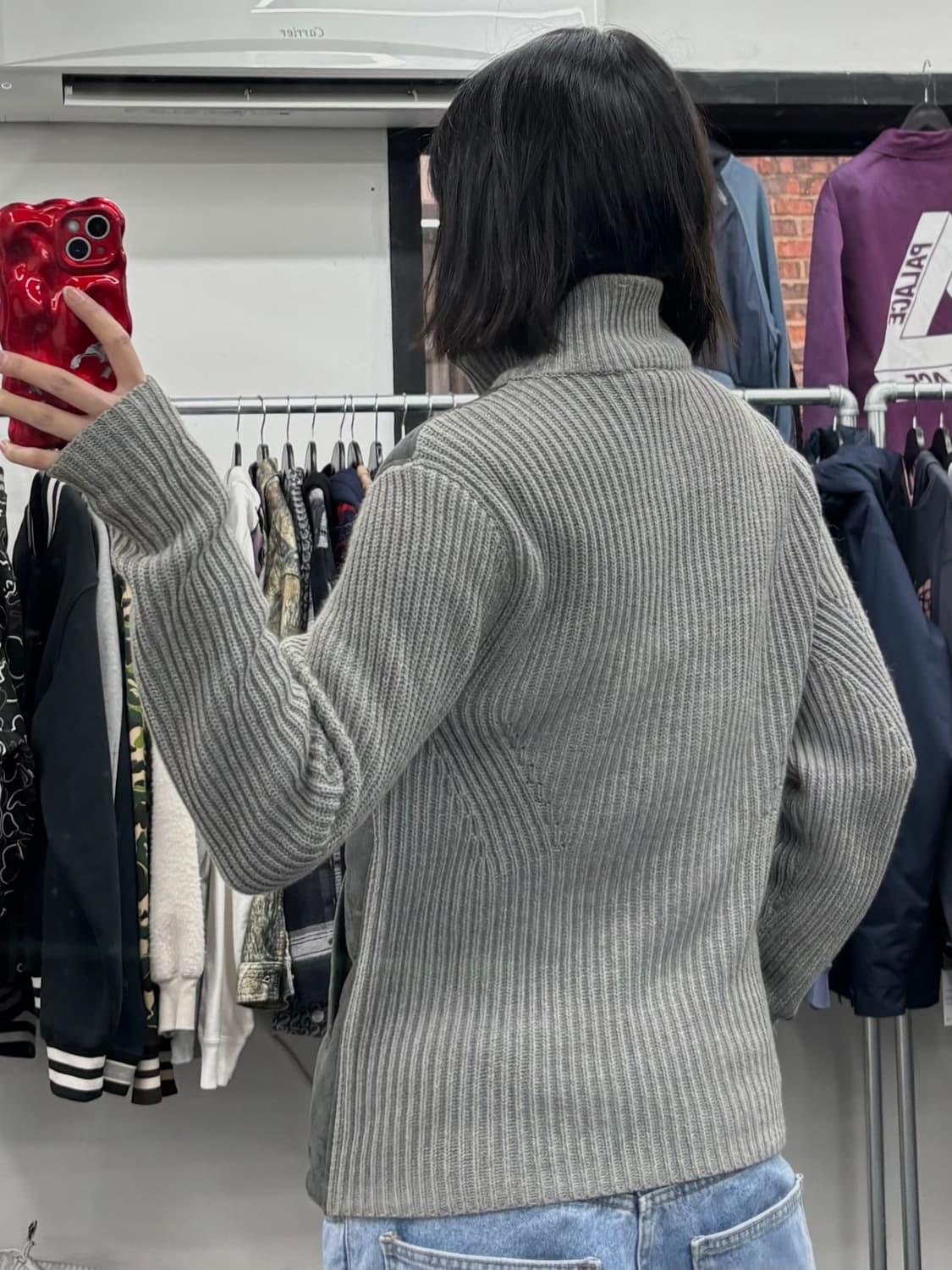 아르마니 익스체인지 스웨이드 니트 집업 상품이미지5