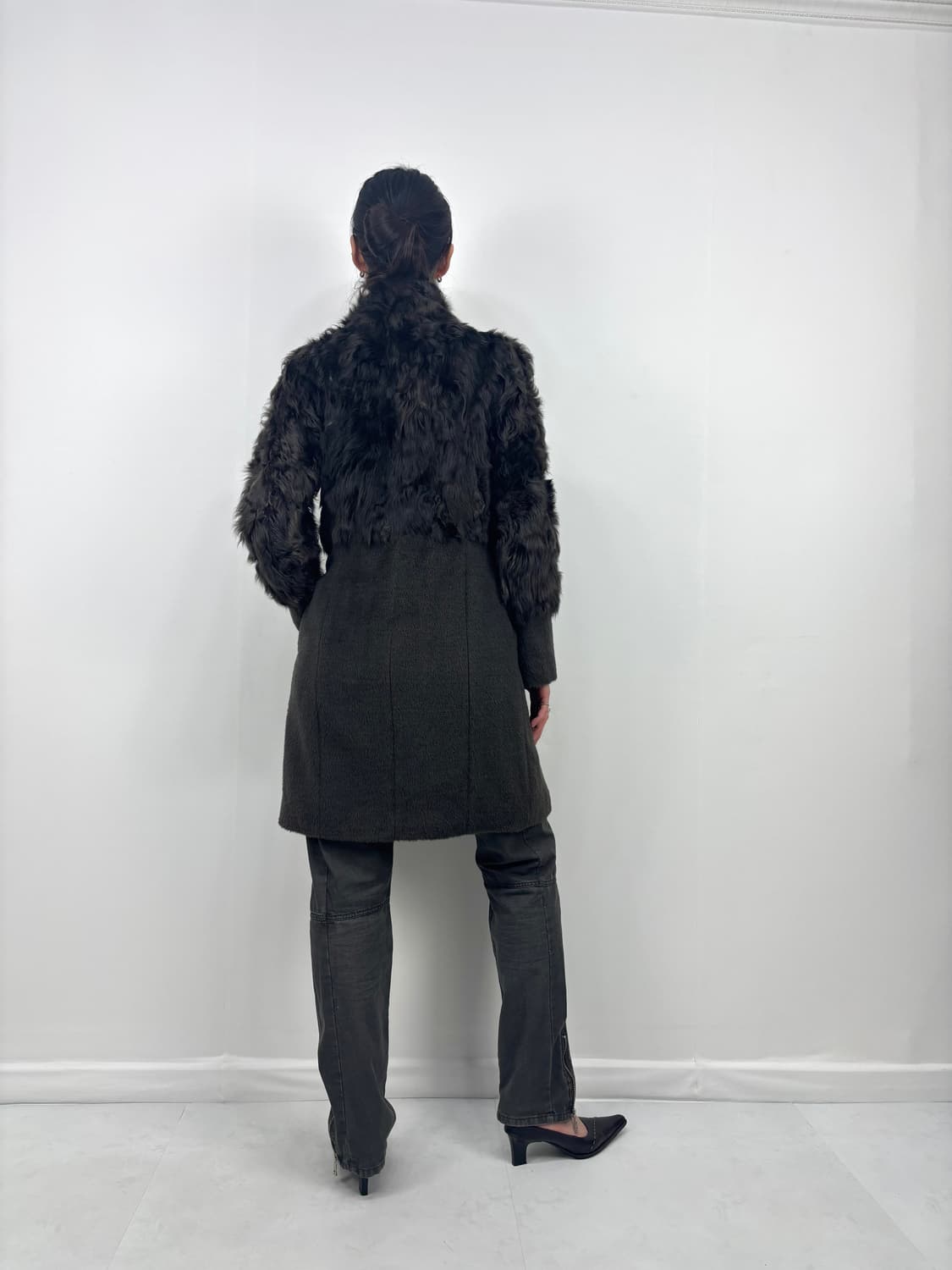 FUR MIXED WOOL HALF COAT 상품이미지3
