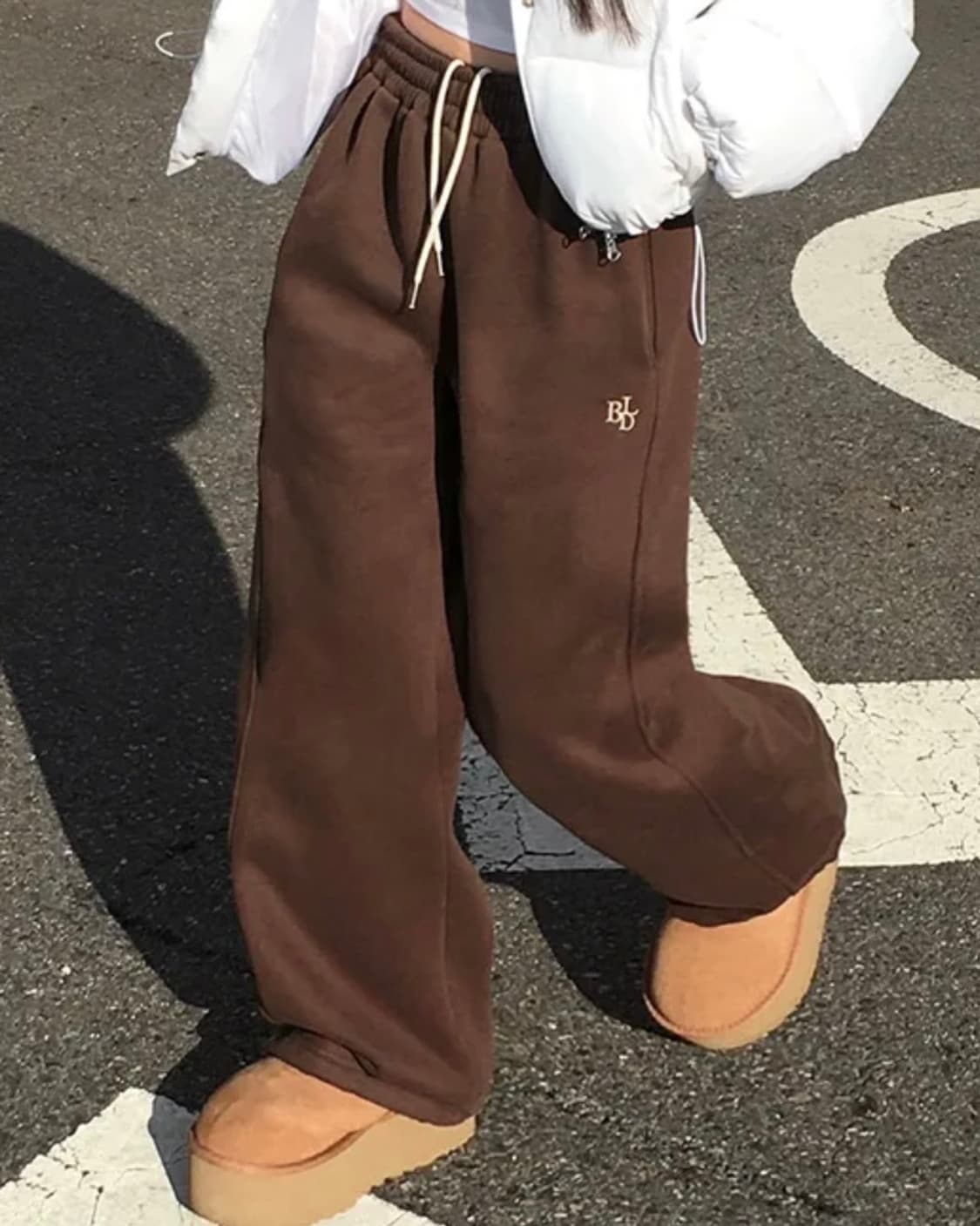 베이델리 갈색 양기모 조거팬츠 상품이미지1