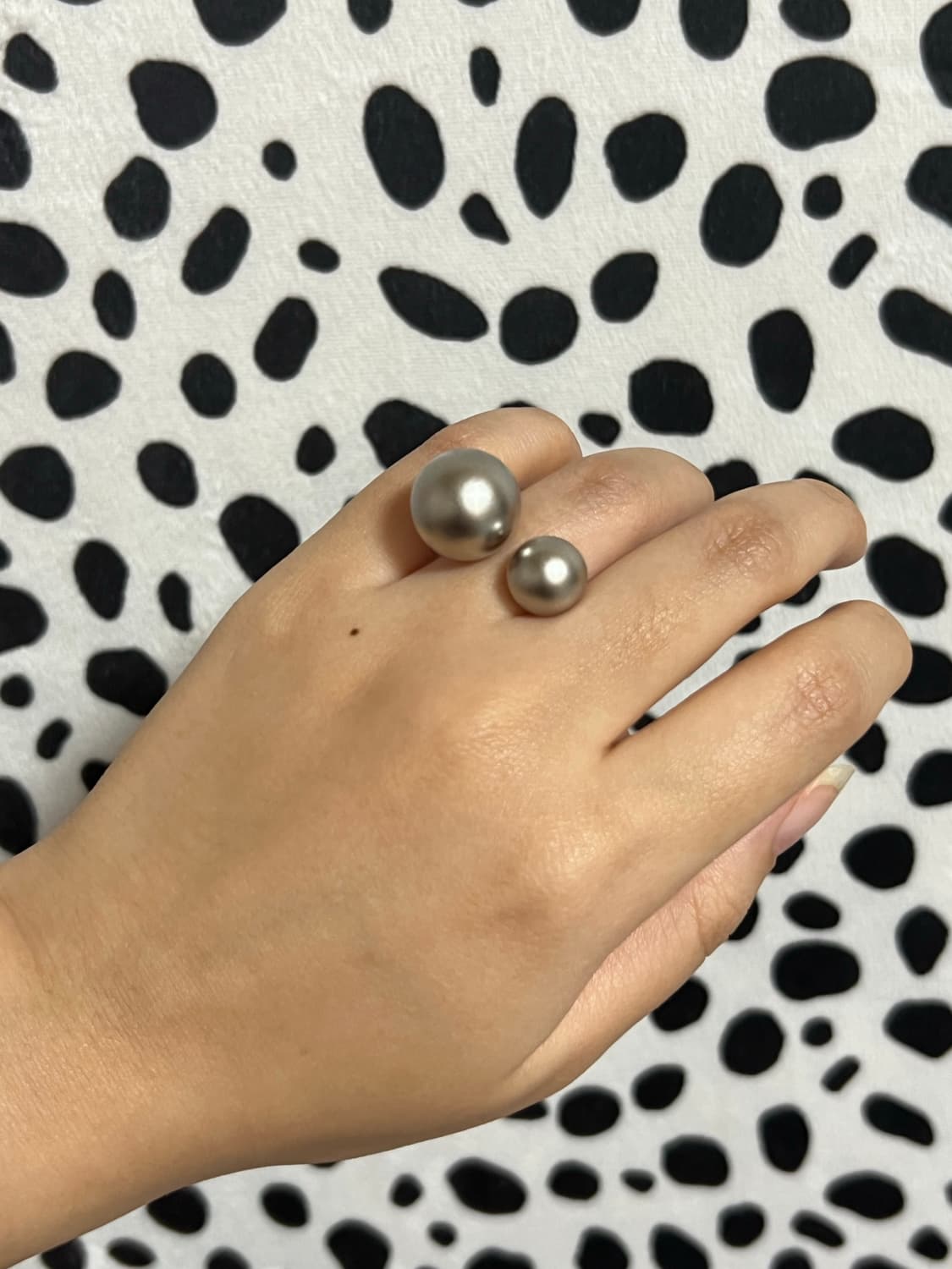 무광 실버 피어싱 볼 반지  상품이미지5