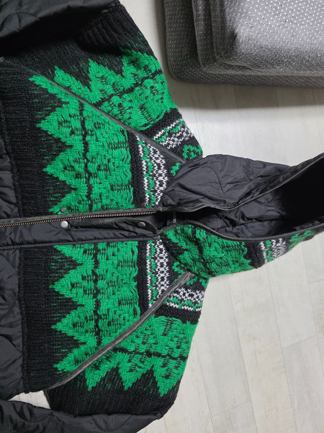 앤더슨벨 노르딕 니트 패치 퀼티드 점퍼 M 상품이미지5