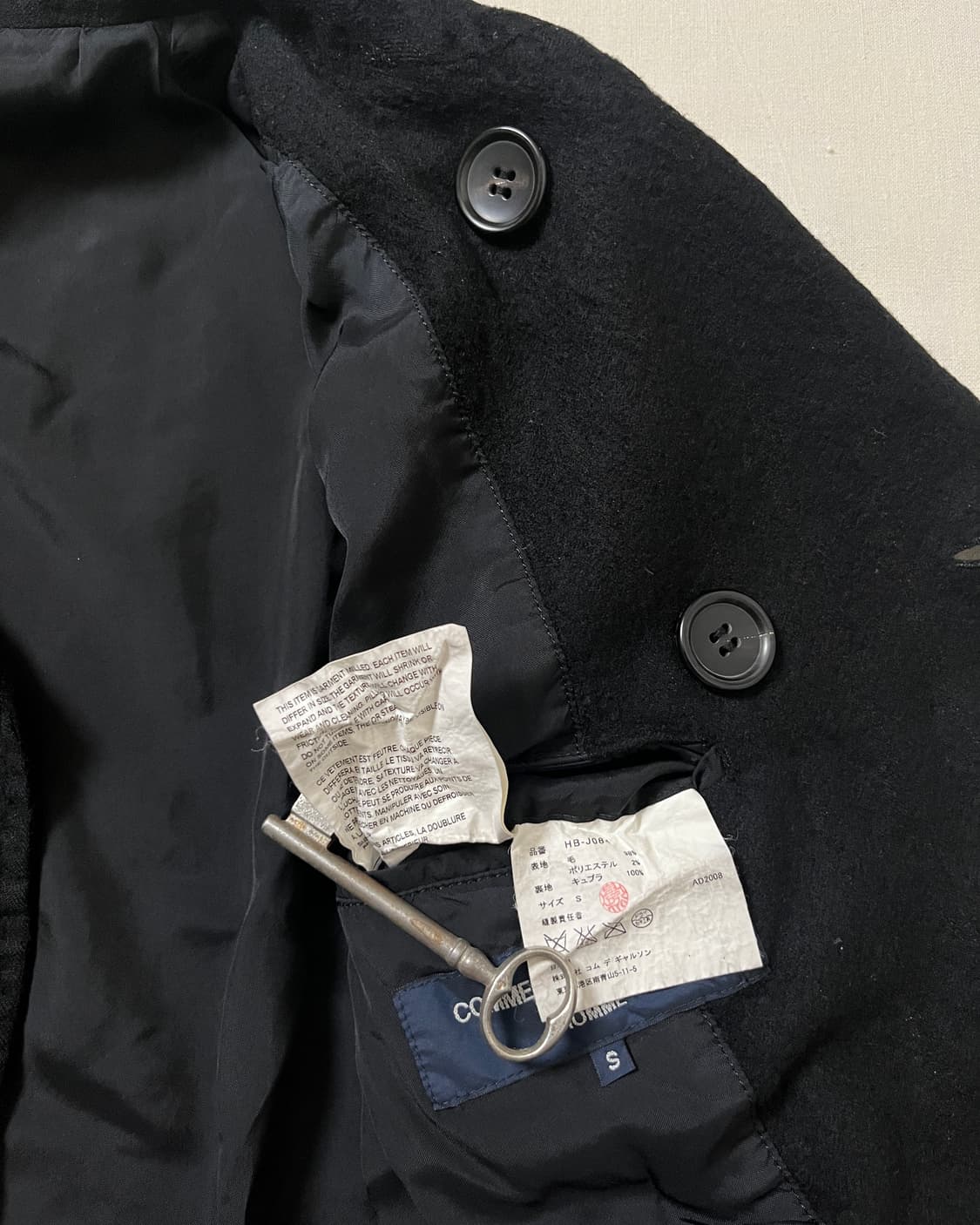 꼼데가르송 옴므 축융 울 피코트 comme des garcons 상품이미지10