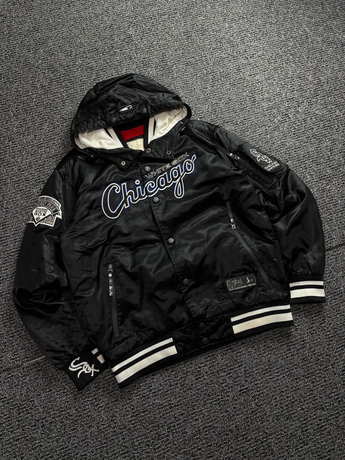 00s MLB 시카고 화이트 삭스 사틴 바시티 자켓 1767 상품이미지1