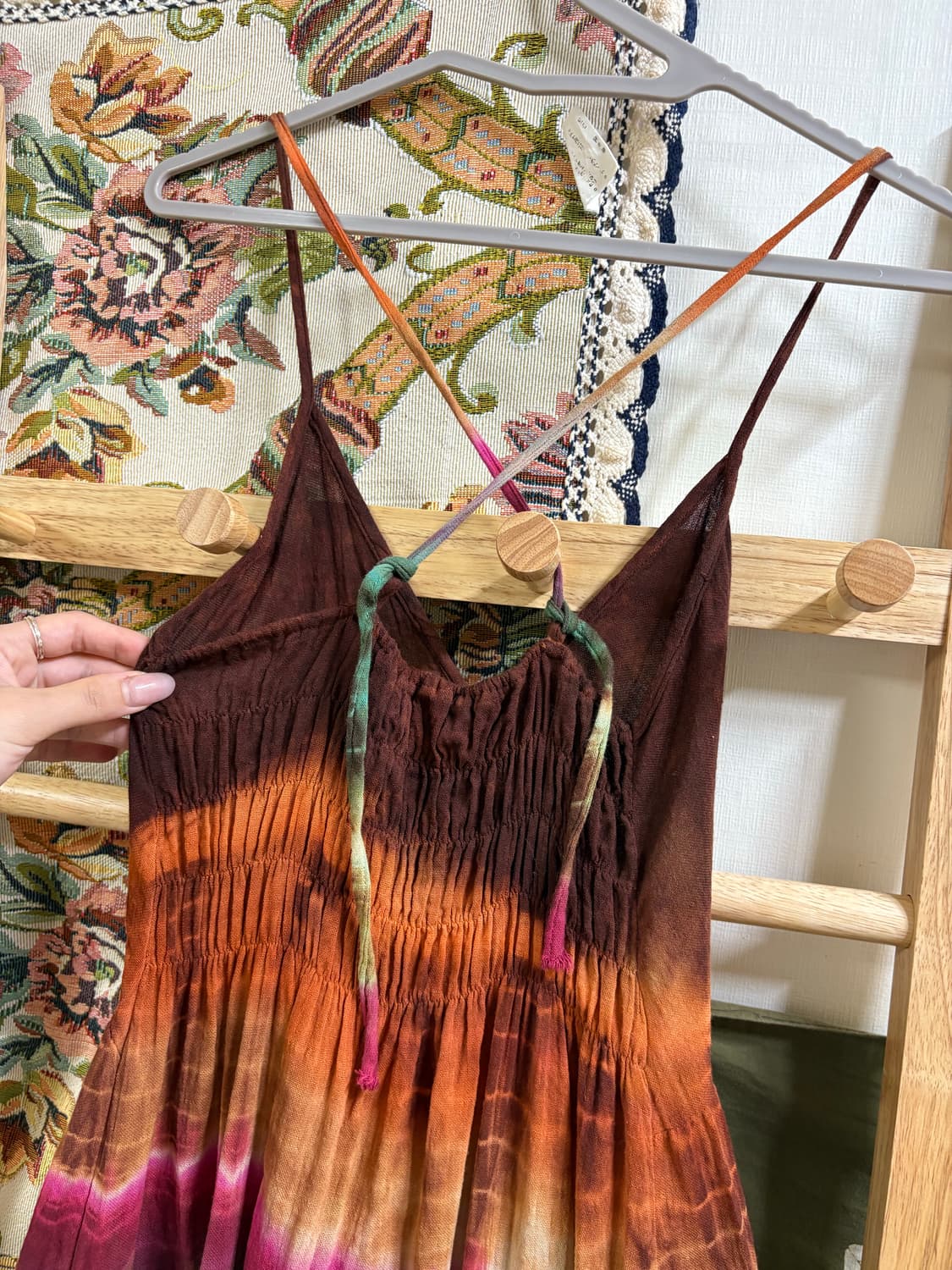 히피 에스닉 타이다이 롱 원피스 상품이미지5