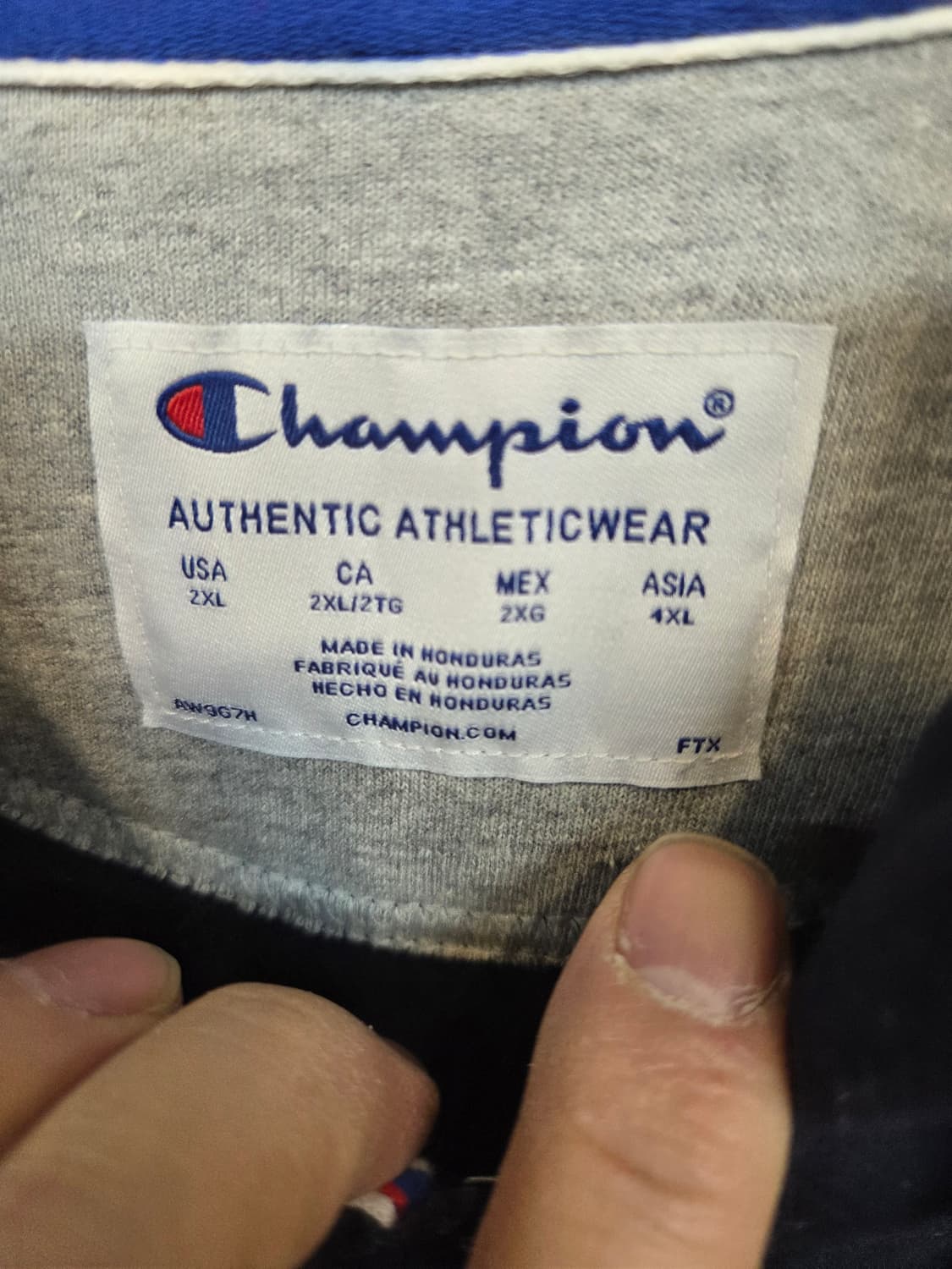 챔피온 빅사이즈 스몰 스크립트 로고 기모 후드집업 xxxxl 상품이미지3