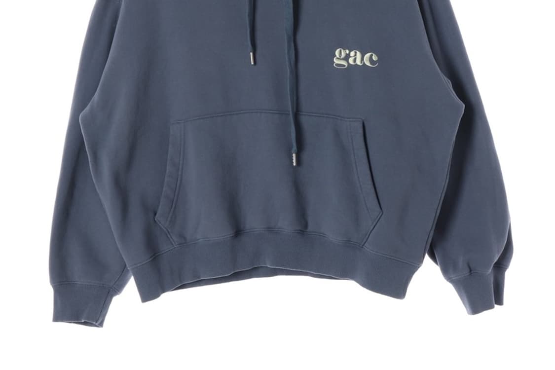 GAC 미니멀 스몰 로고 더스티 블루 후드티 S 상품이미지4