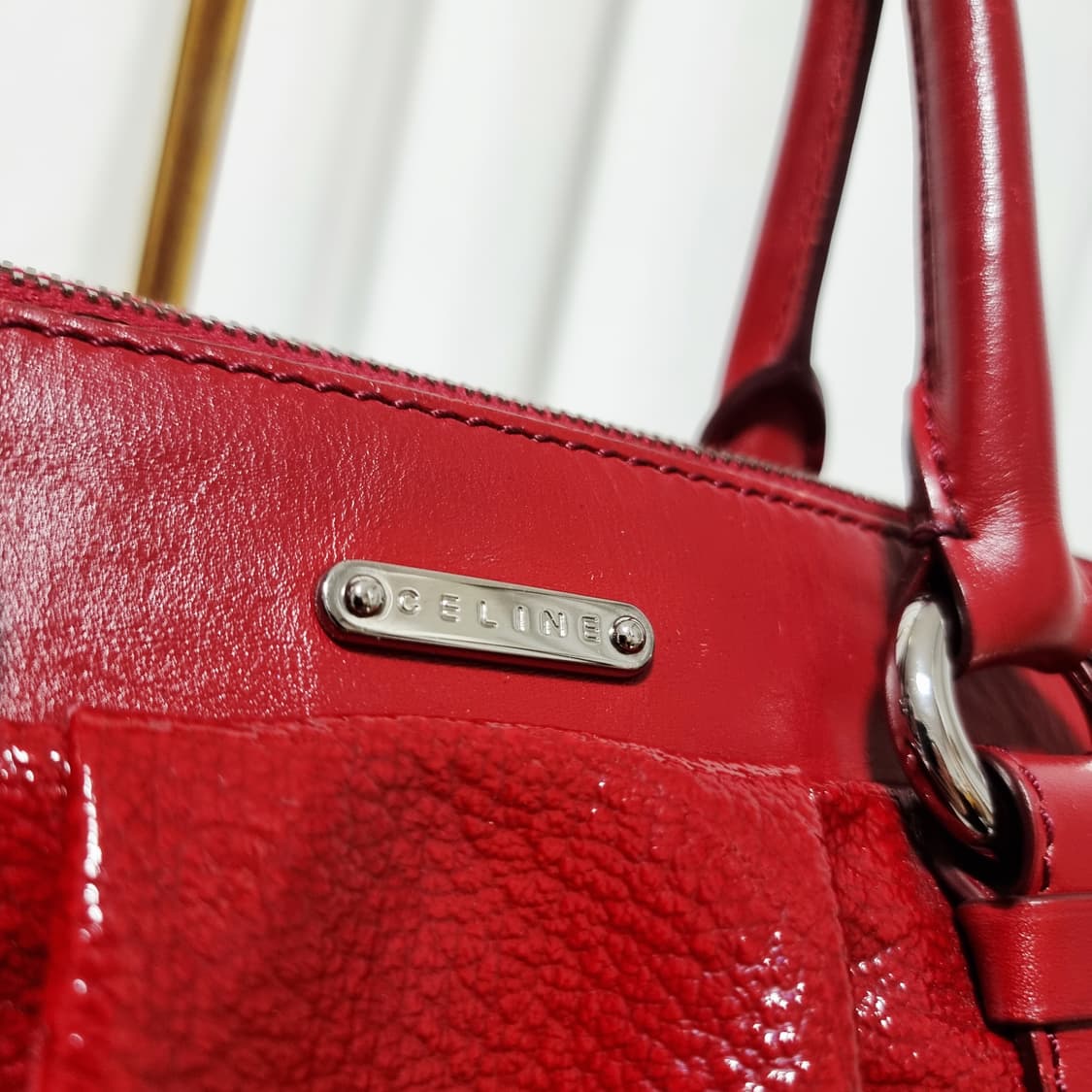 셀린느 레드 에나멜 가죽 토트백 (사이즈 넉넉함) 상태양호 상품이미지7