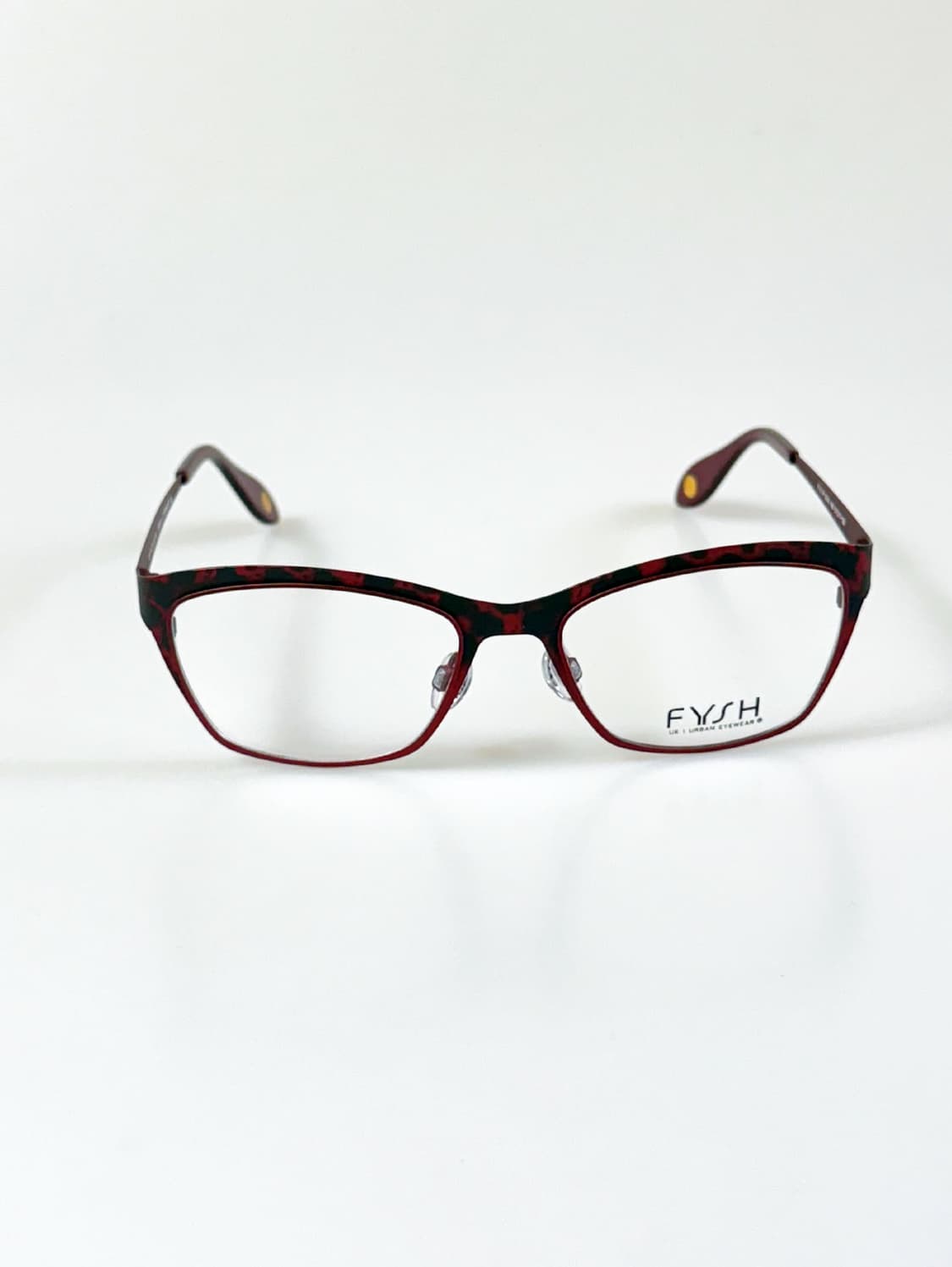 영국제 FYSH 버건디 레오파드 메탈 캣아이 스퀘어 빈티지 안경 상품이미지1