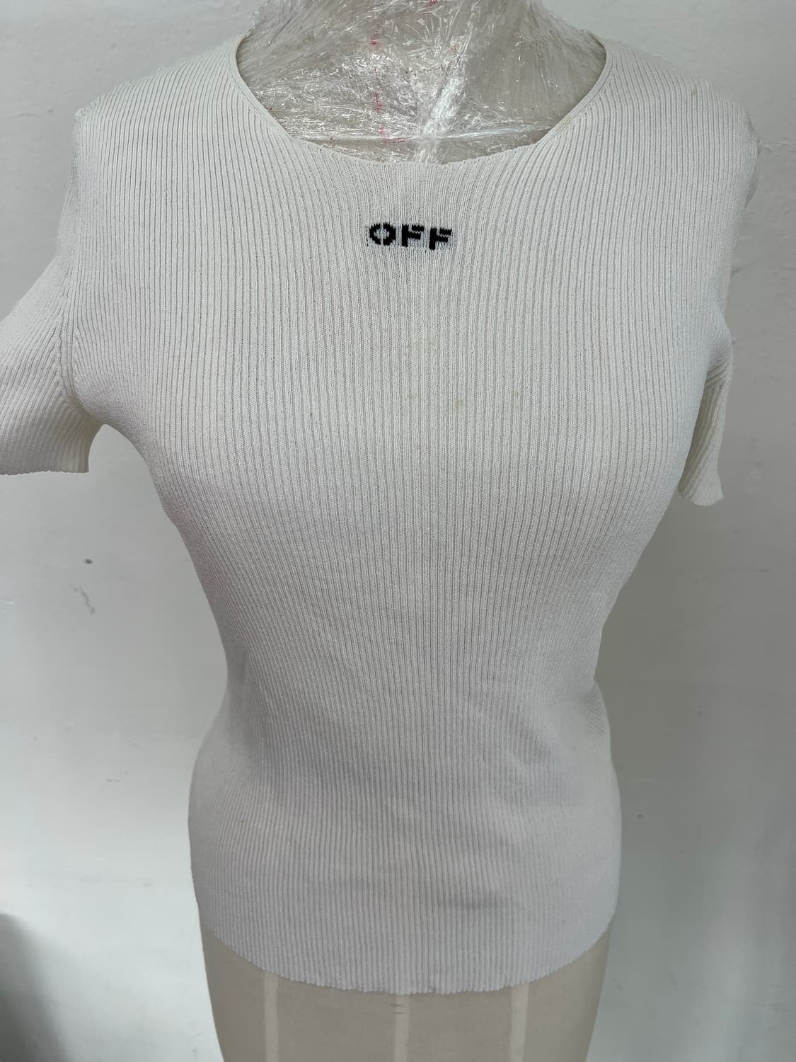 오프화이트 OFF로고 화이트 반팔 니트 버질아블로 44 상품이미지1