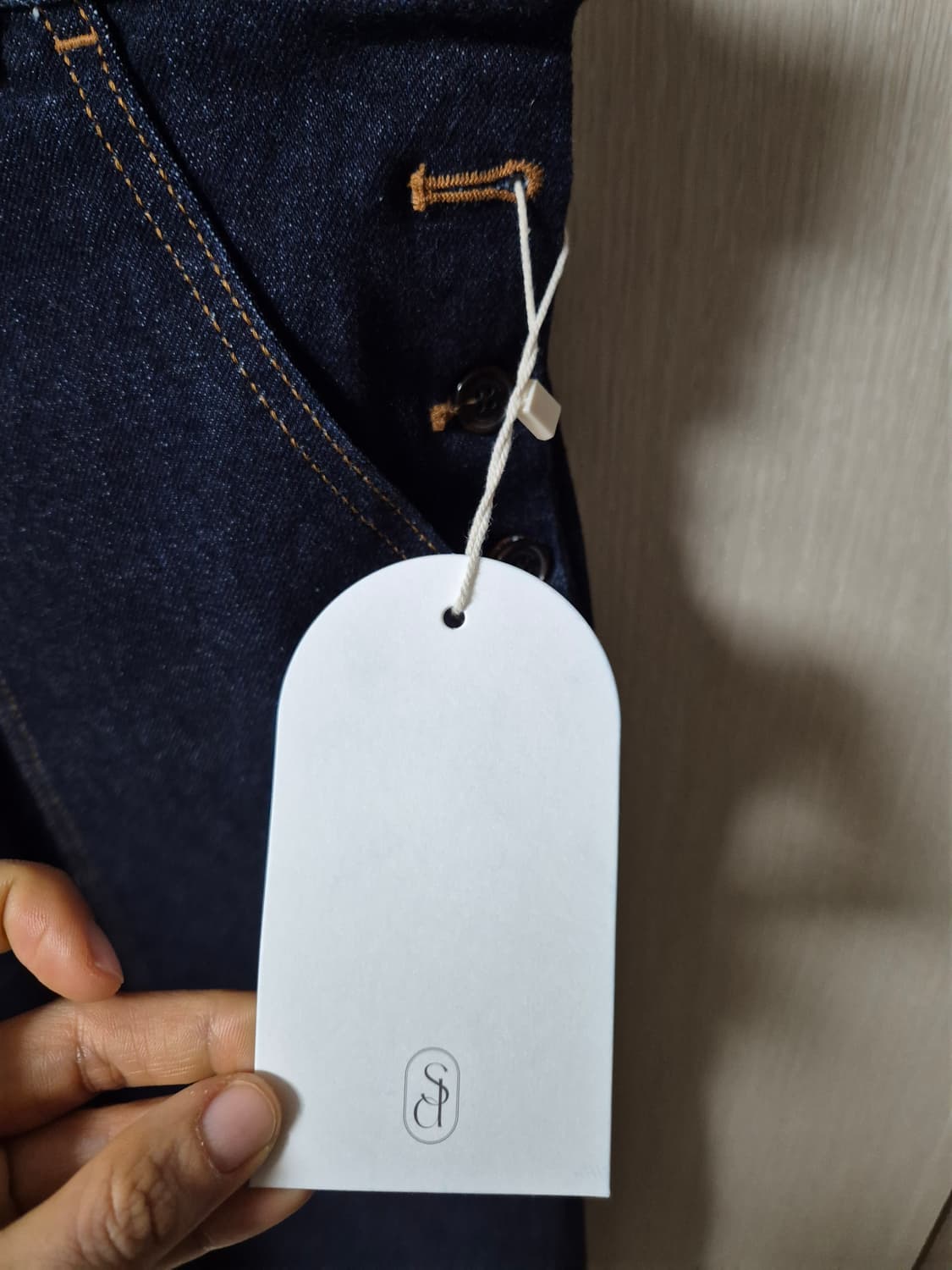 (새제품) 스무드무드 오버롤 크롭 데님 멜빵바지 상품이미지8