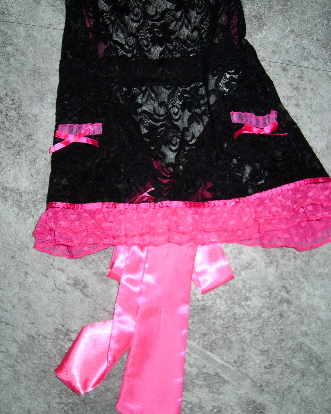 Black Pink Ribbon Slip Dress 상품이미지4