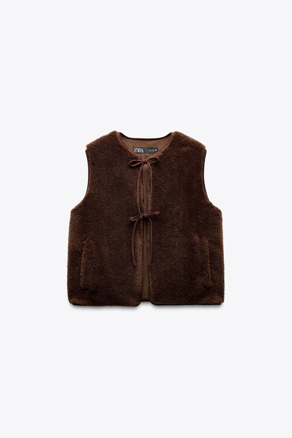 Zara 브라운 퍼 베스트 L 상품이미지1