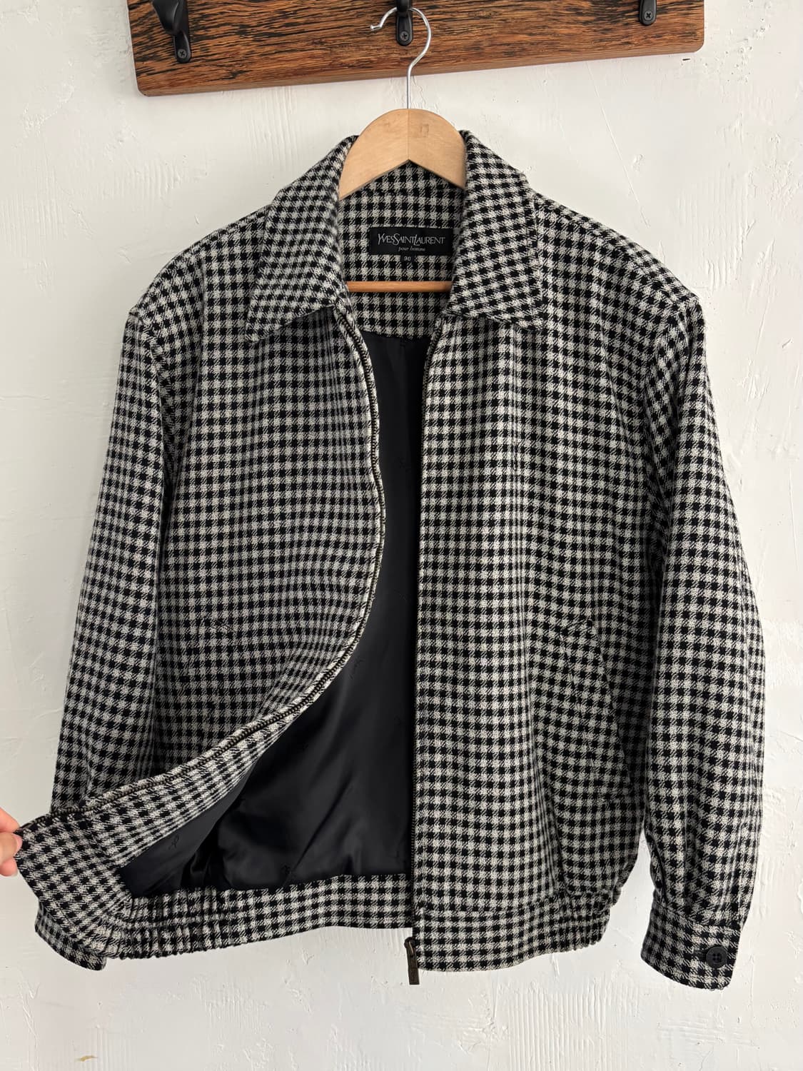 Ysl Pour Homme 입생로랑 자수 로고 체크 울 자켓 상품이미지3