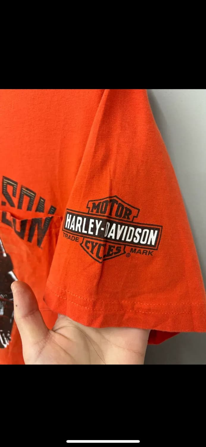 할리데이비슨 스컬 그래픽 오렌지 반팔 H1905 상품이미지4