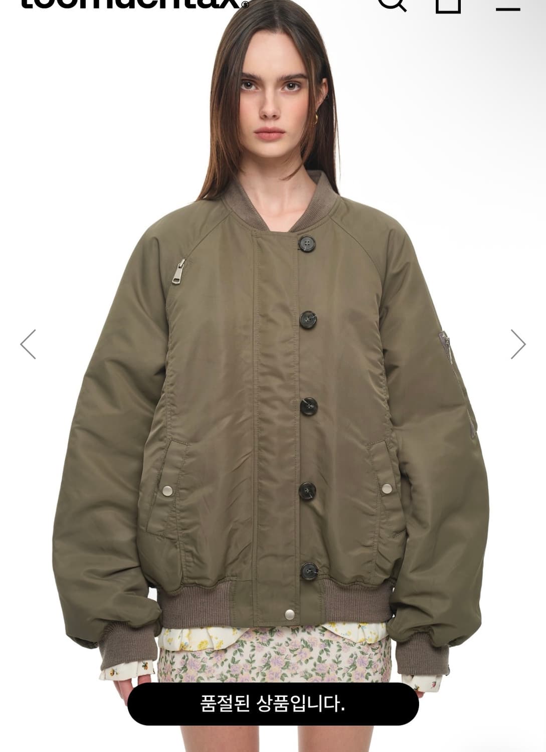 투머치택스 FLORAL TRIMMING BOMBER JACKET 상품이미지1