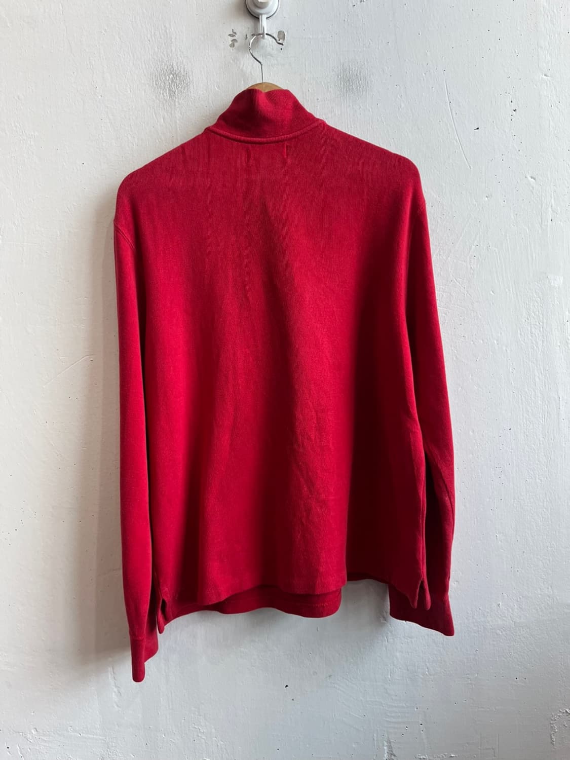 폴로랄프로렌 반집업 코튼 니트 레드 L 상품이미지5