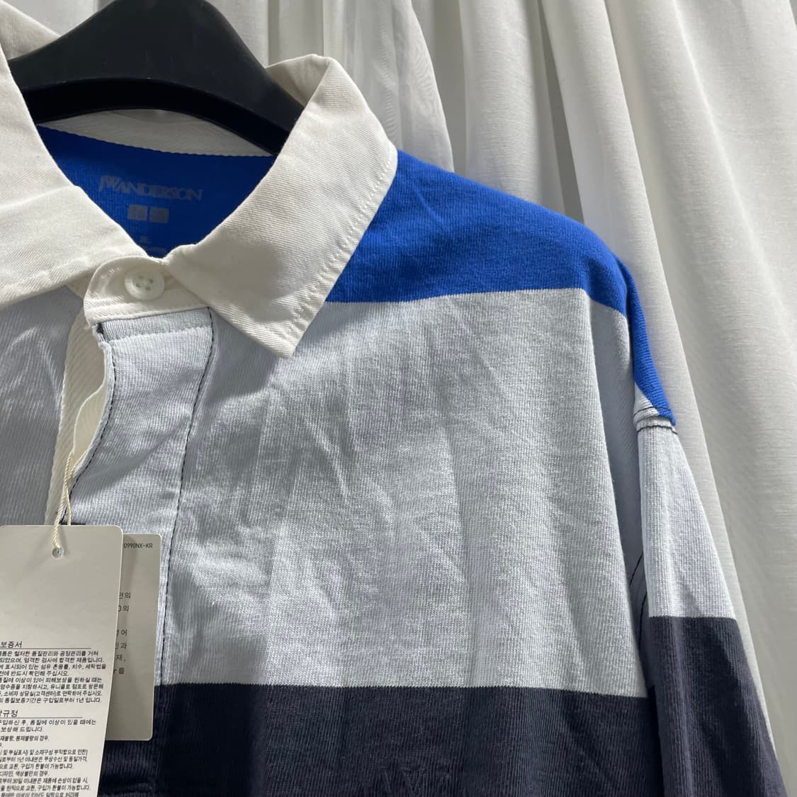 유니클로 x JWA/ 오버사이즈 러거 스트라이프 폴로 셔츠/ XL 상품이미지3