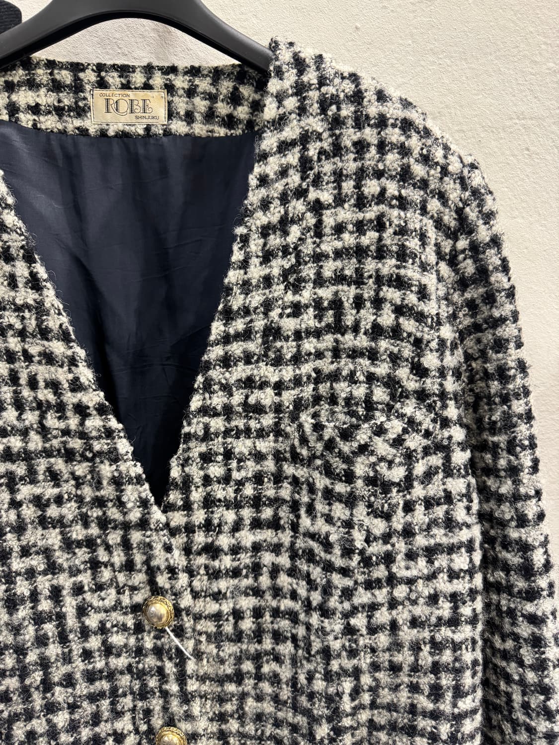 japan vintage 노카라 트위드 자켓 상품이미지2