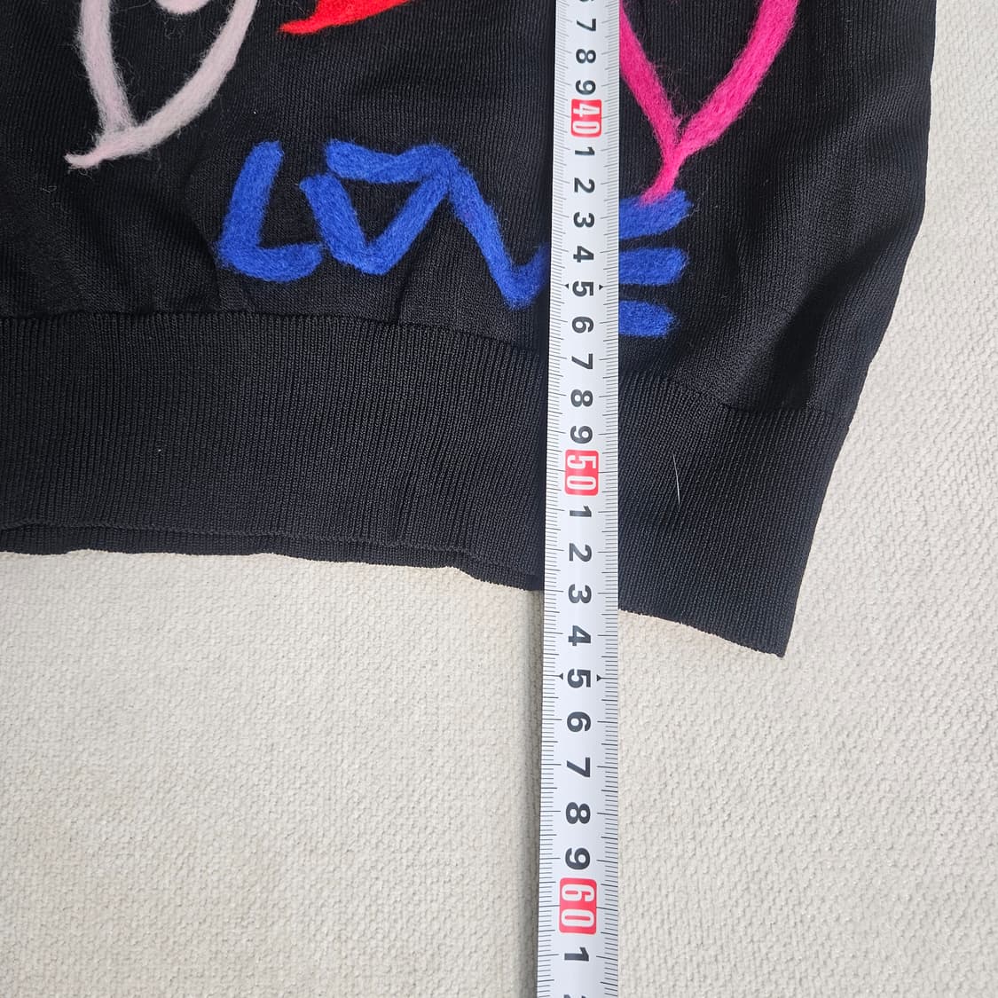 실측확인 빈티지 여성 하트 로고 반팔니트 0326Y 상품이미지6