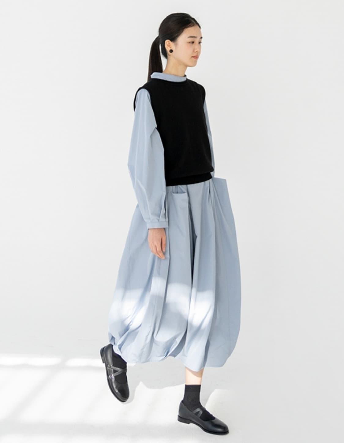 새상품) 유노이아 volume 드레스 S사이즈 gray blue 상품이미지7