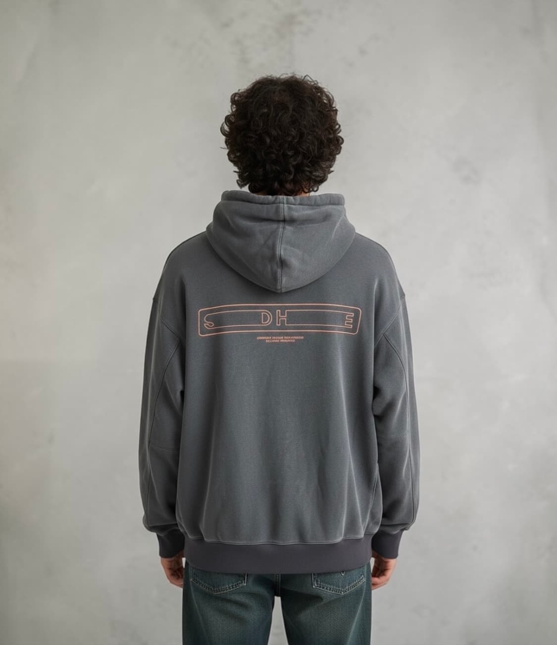 46/ 솔리드옴므 가먼트다잉 백로고 후드티 상품이미지1