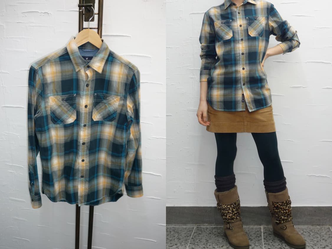 blue ivory check shirts 상품이미지1