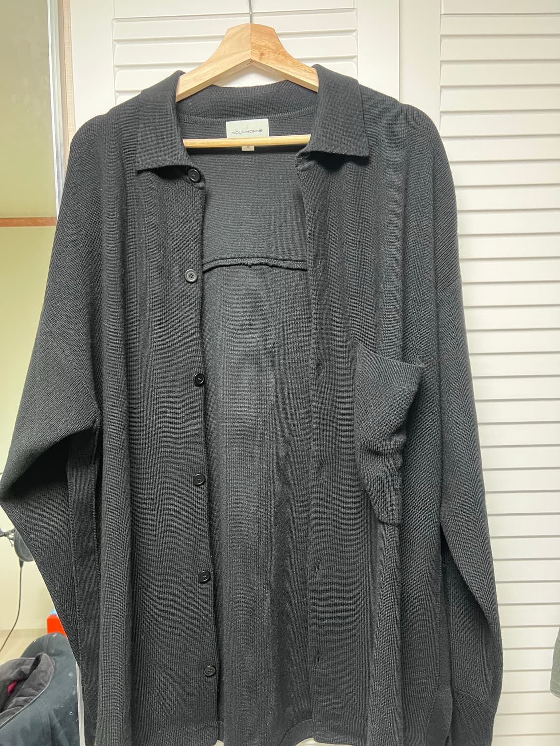 [46] 솔리드옴므 19ss 니트 가디건 블랙 상품이미지2