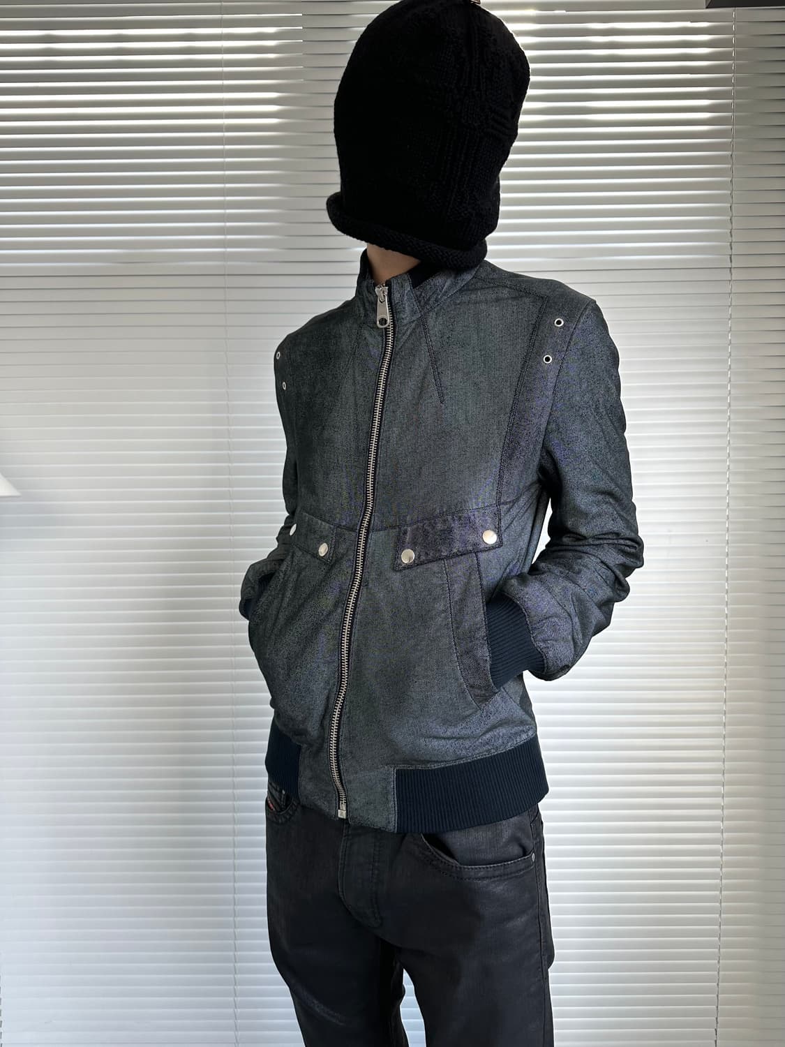 디올 옴므 08AW 코팅 램스킨 레더 봄버 자켓 상품이미지1