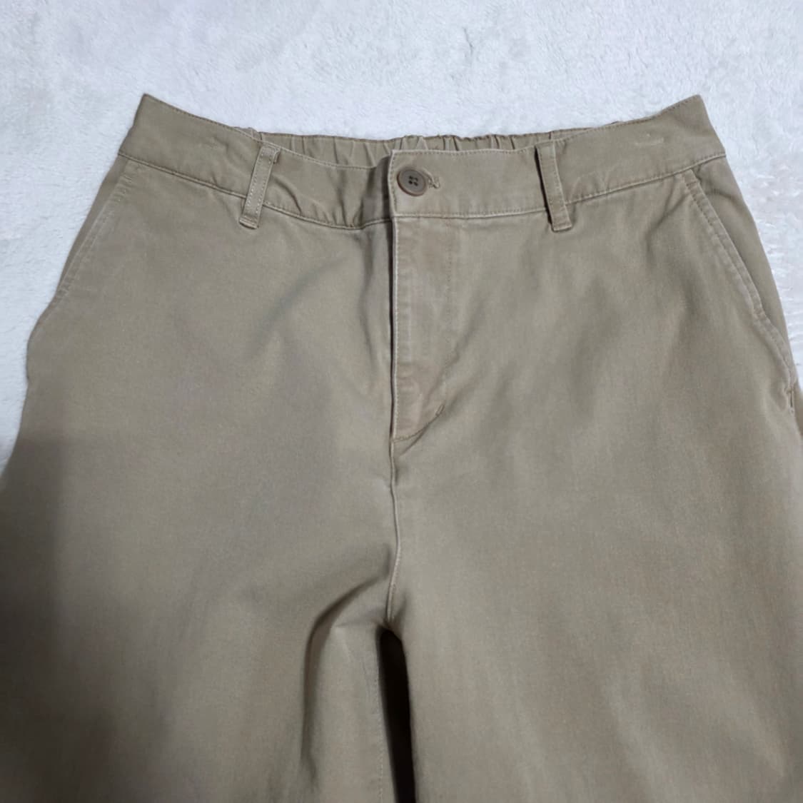 (L)여성 MUJI 무지 뒷밴딩 와이드 치노팬츠  상품이미지2