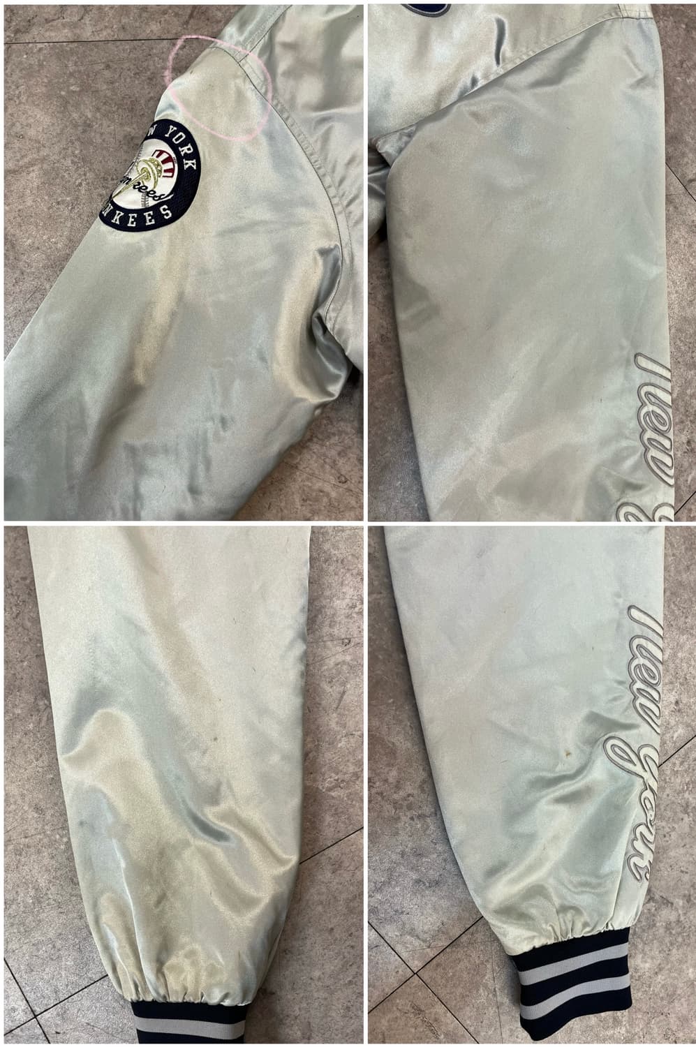 엠엘비 양키스 스타디움 바시티 자켓 실버 100 #csz3962  상품이미지7