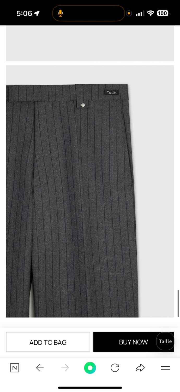 타일레 카나비 그레이 스트라이프 팬츠 s 상품이미지3