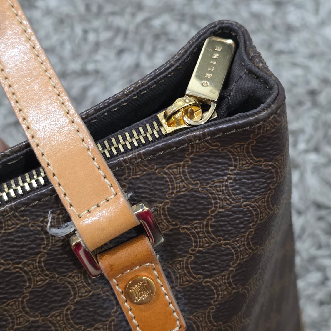 셀린느 빈티지 마카담 브라운 토트백 숄더백 버킷백 상품이미지2