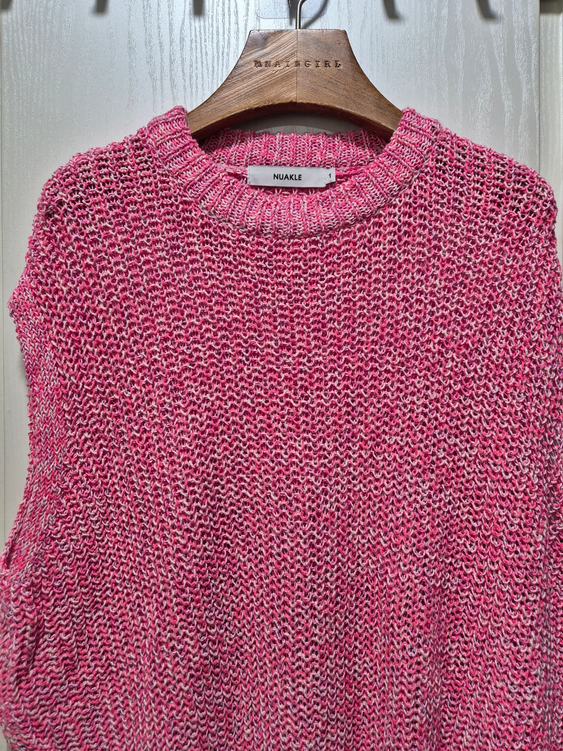 (세일)(새상품)NUAKLE 핑크 여름니트 베스트 상품이미지3